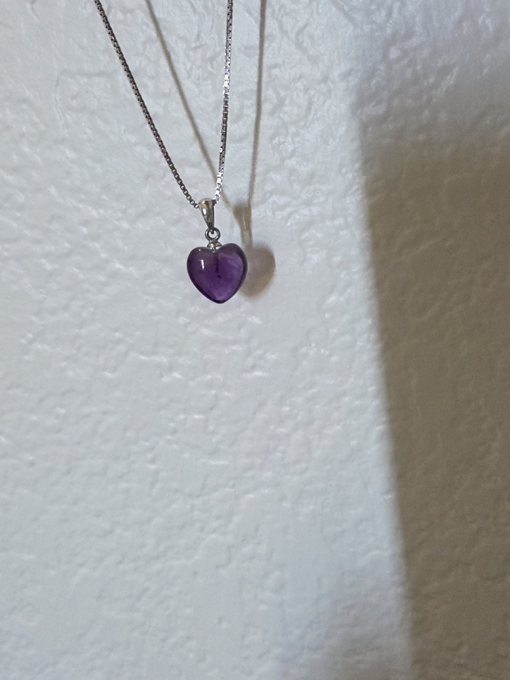 Amethyst Heart Pendant Necklace - Purple